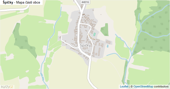 Špičky - mapa části obce