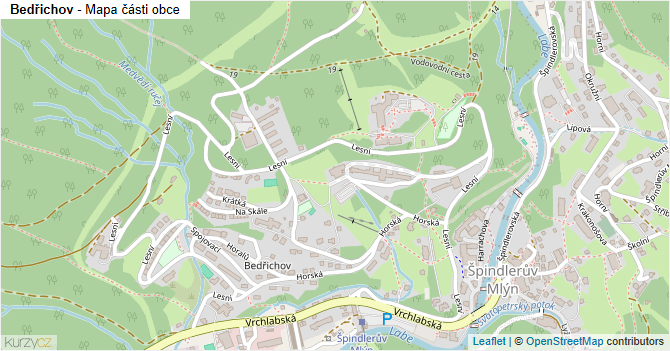 Bedřichov - mapa části obce