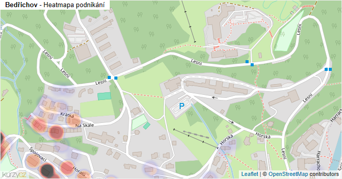 Bedřichov - mapa podnikání