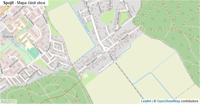 Spojil - mapa části obce