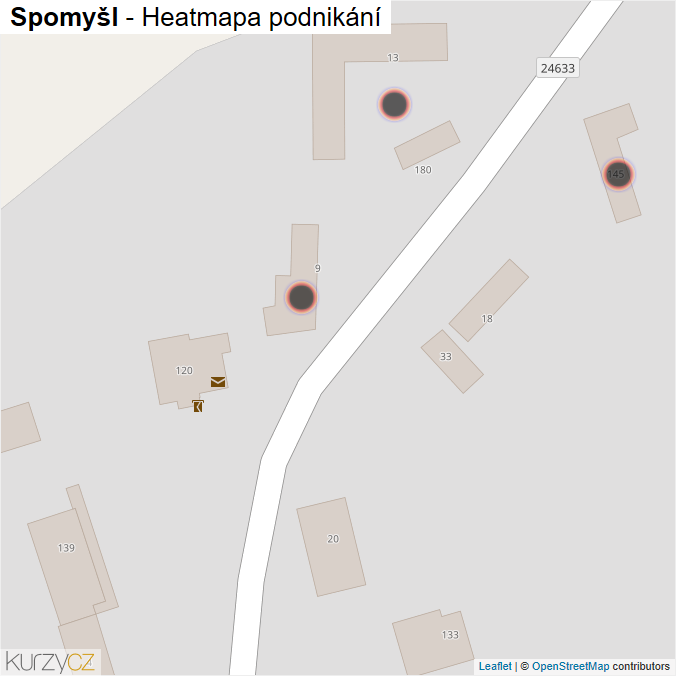 Mapa Spomyšl - Firmy v obci.