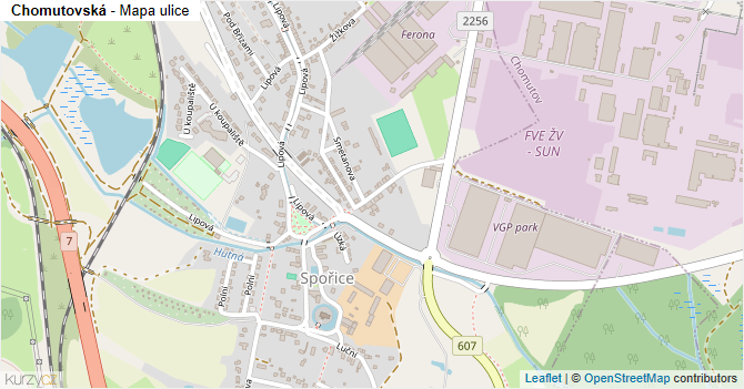 Chomutovská - mapa ulice