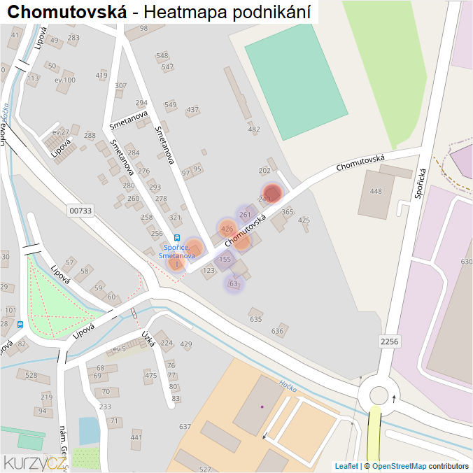 Mapa Chomutovská - Firmy v ulici.