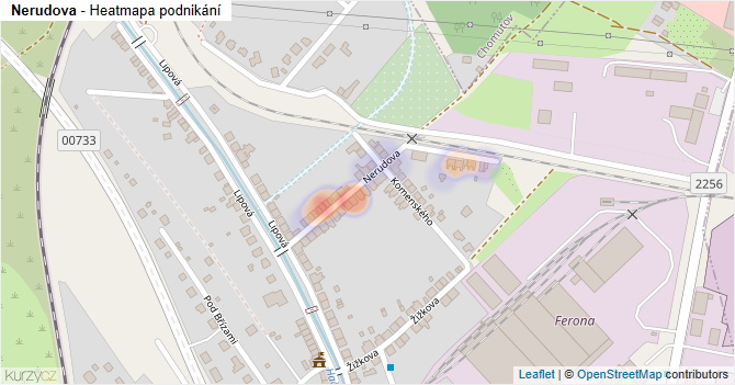 Nerudova - mapa podnikání