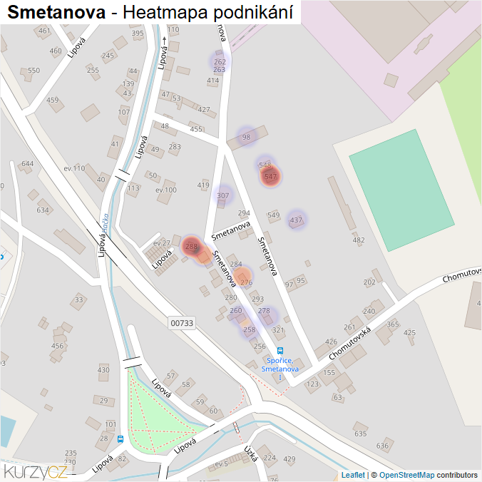 Mapa Smetanova - Firmy v ulici.