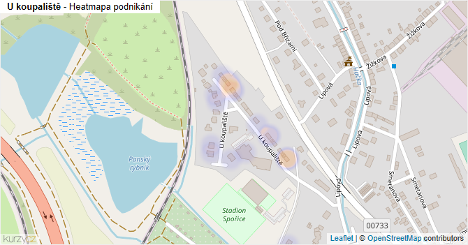 U koupaliště - mapa podnikání
