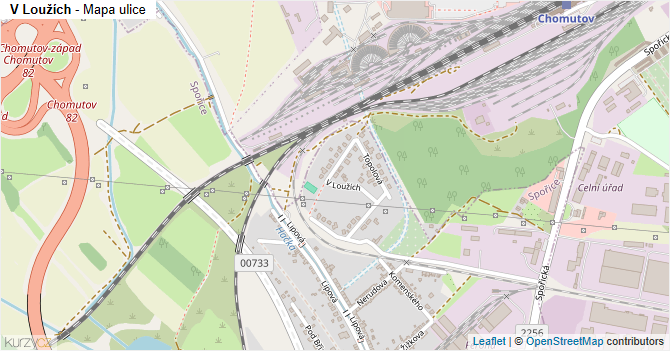 V Loužích - mapa ulice