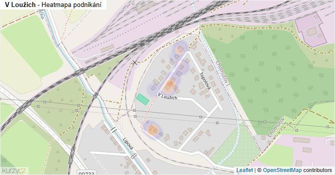 V Loužích - mapa podnikání