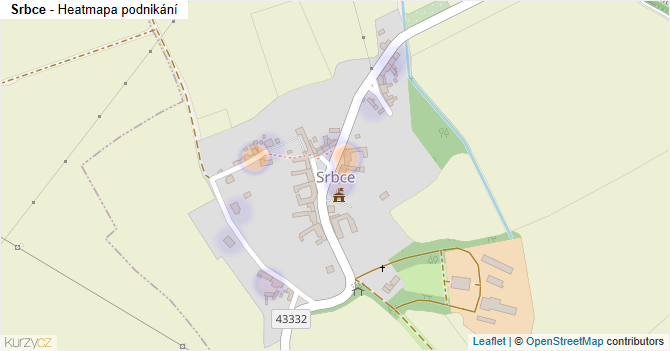 Srbce - mapa podnikání