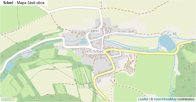 Srbeč - mapa části obce