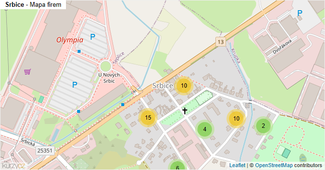 Srbice - mapa firem
