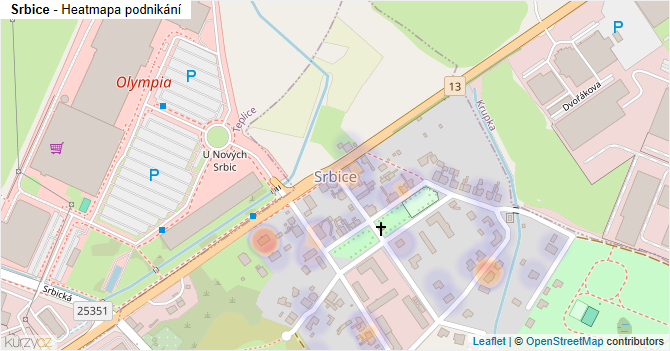 Srbice - mapa podnikání