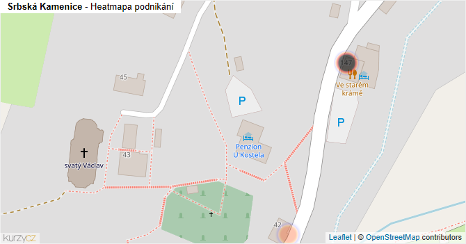 Srbská Kamenice - mapa podnikání