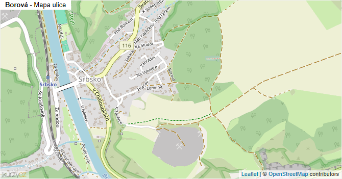 Borová - mapa ulice