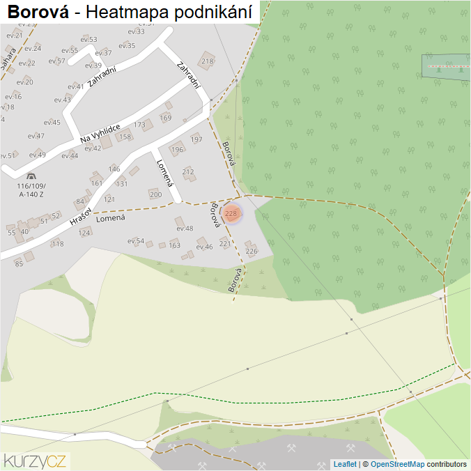 Mapa Borová - Firmy v ulici.