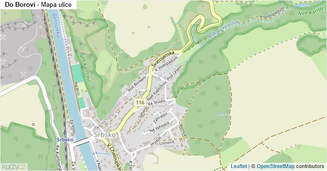 Do Boroví - mapa ulice