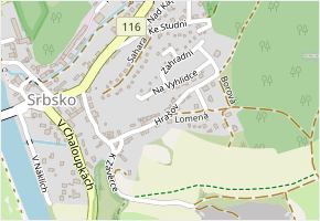 Hrašov v obci Srbsko - mapa ulice