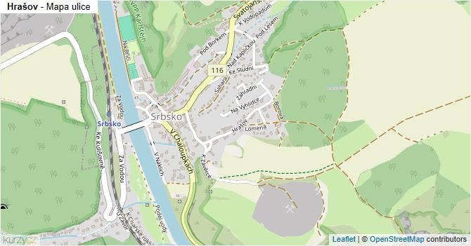 Hrašov - mapa ulice
