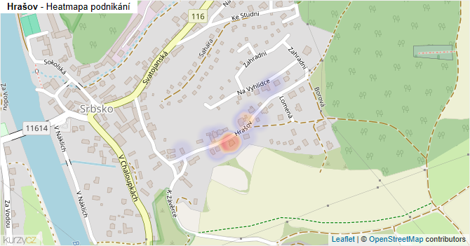 Hrašov - mapa podnikání