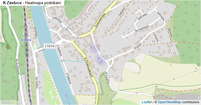 K Závěrce - mapa podnikání