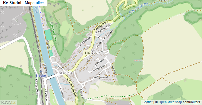 Ke Studni - mapa ulice