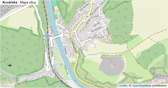 Kovářská - mapa ulice