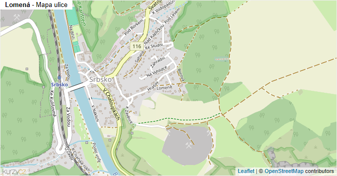 Lomená - mapa ulice