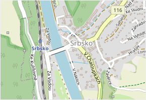 Náves U Lípy v obci Srbsko - mapa ulice