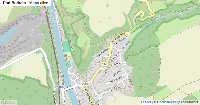Pod Borkem - mapa ulice