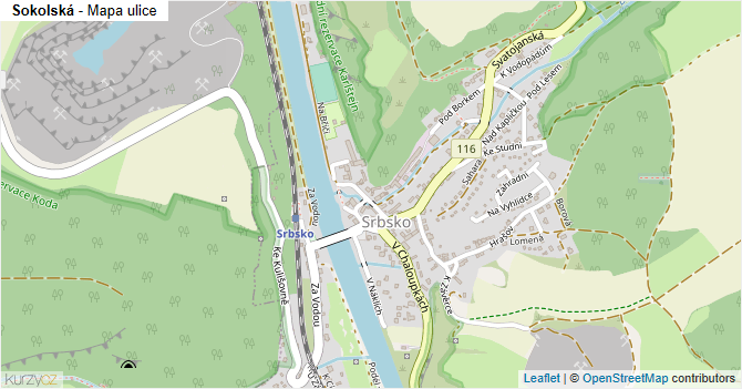 Sokolská - mapa ulice