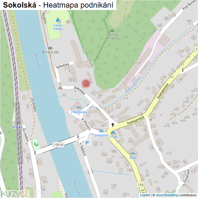 Mapa Sokolská - Firmy v ulici.