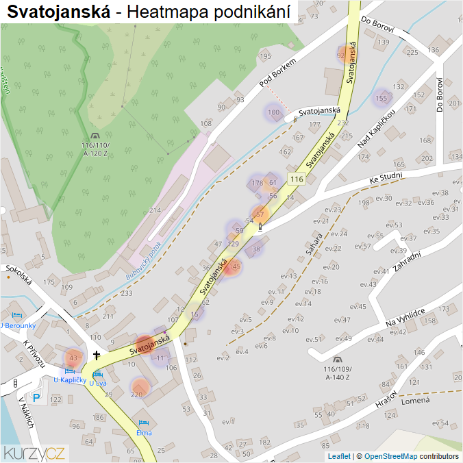 Mapa Svatojanská - Firmy v ulici.