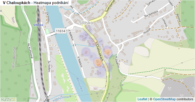 V Chaloupkách - mapa podnikání