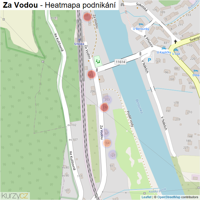 Mapa Za Vodou - Firmy v ulici.
