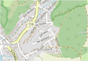 Zahradní v obci Srbsko - mapa ulice