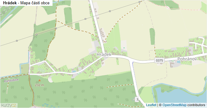 Hrádek - mapa části obce