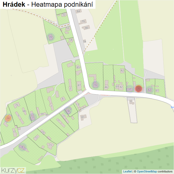 Mapa Hrádek - Firmy v části obce.