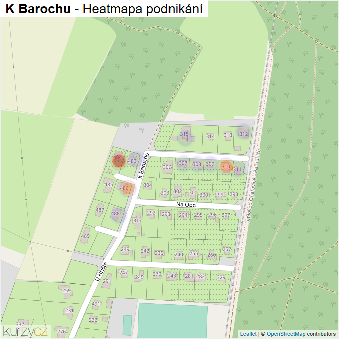 Mapa K Barochu - Firmy v ulici.