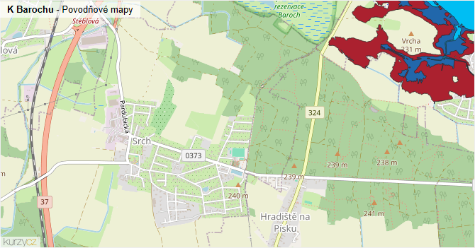 K Barochu - záplavové mapy stoleté vody
