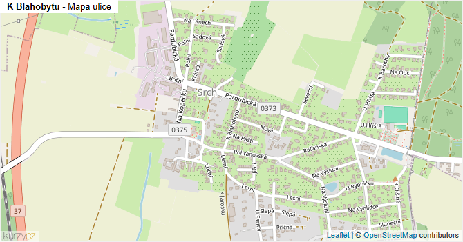 K Blahobytu - mapa ulice