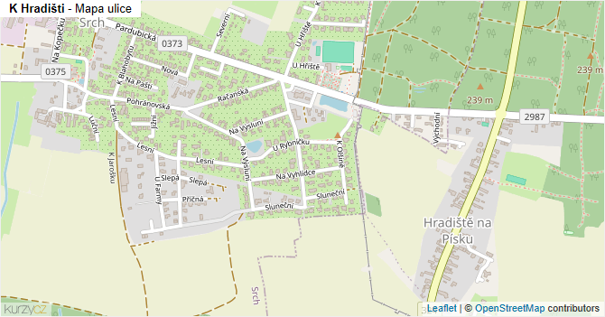 K Hradišti - mapa ulice