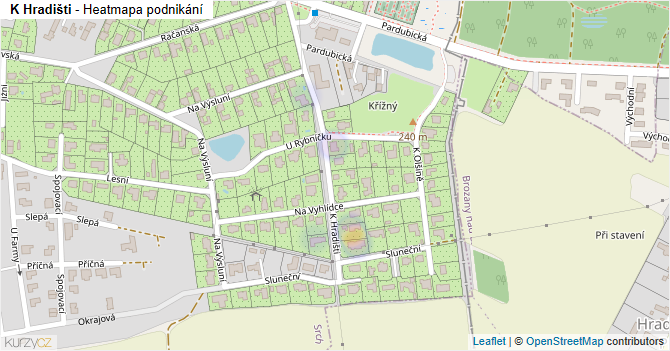 K Hradišti - mapa podnikání