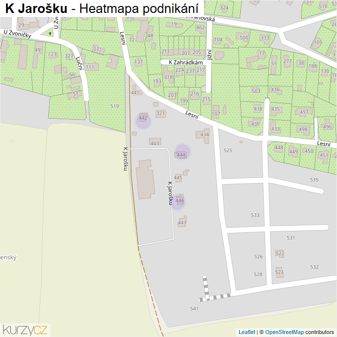 Mapa K Jarošku - Firmy v ulici.