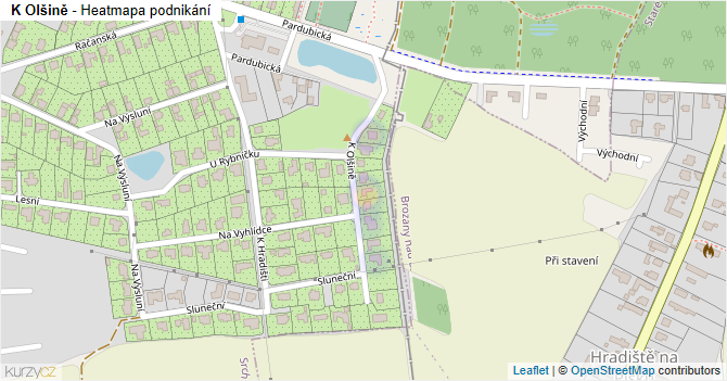 K Olšině - mapa podnikání
