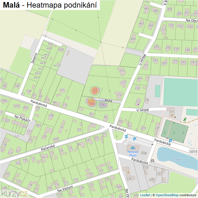 Mapa Malá - Firmy v ulici.