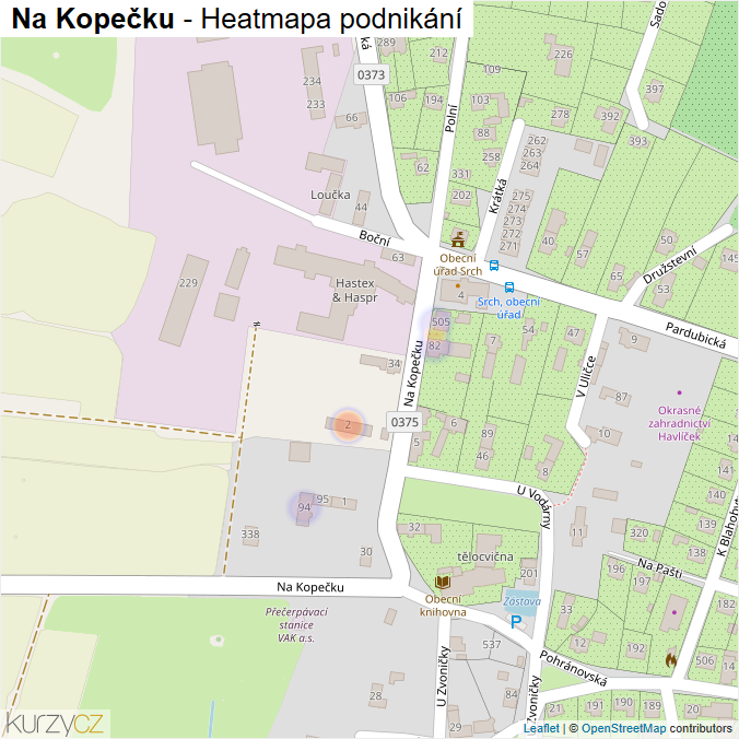 Mapa Na Kopečku - Firmy v ulici.