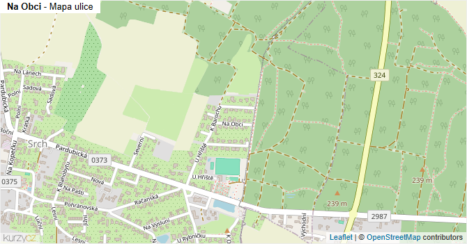 Na Obci - mapa ulice