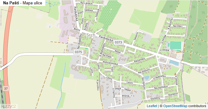 Na Pašti - mapa ulice
