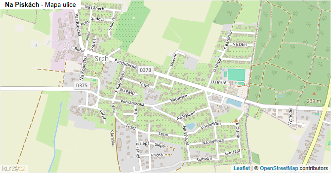 Na Pískách - mapa ulice
