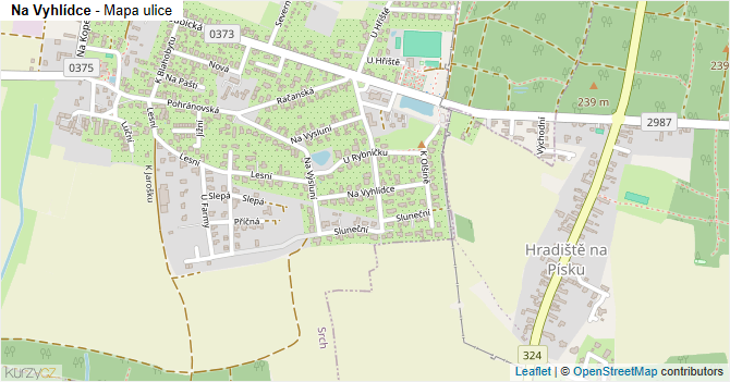 Na Vyhlídce - mapa ulice
